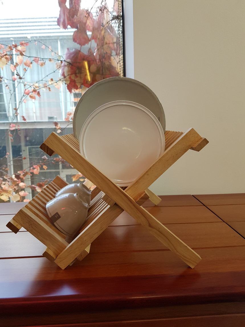 Resizing Natural Wood Folding Dish Clothes Dryer 3