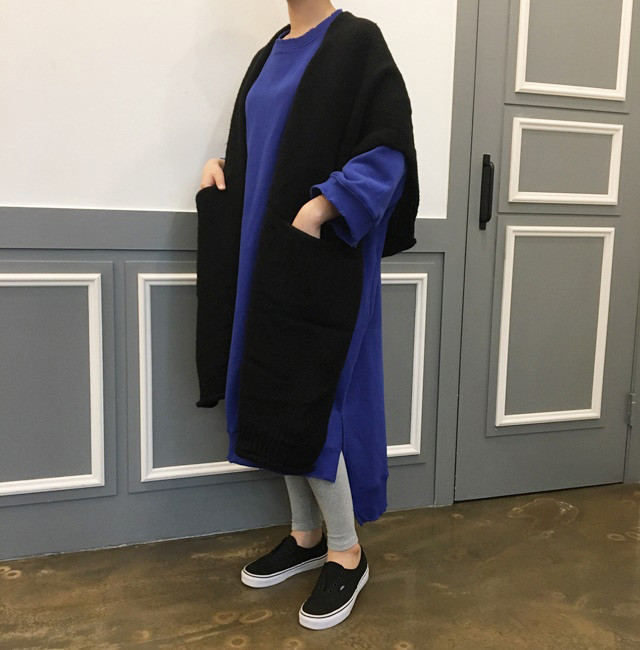 Knit Muffler Longhall Natural Coatable Natural Sha