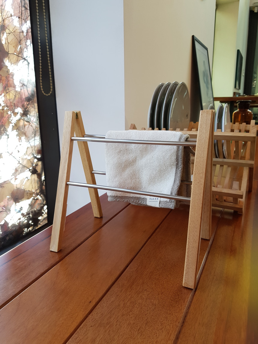 Resizing Natural Wood Folding Dish Clothes Dryer 3
