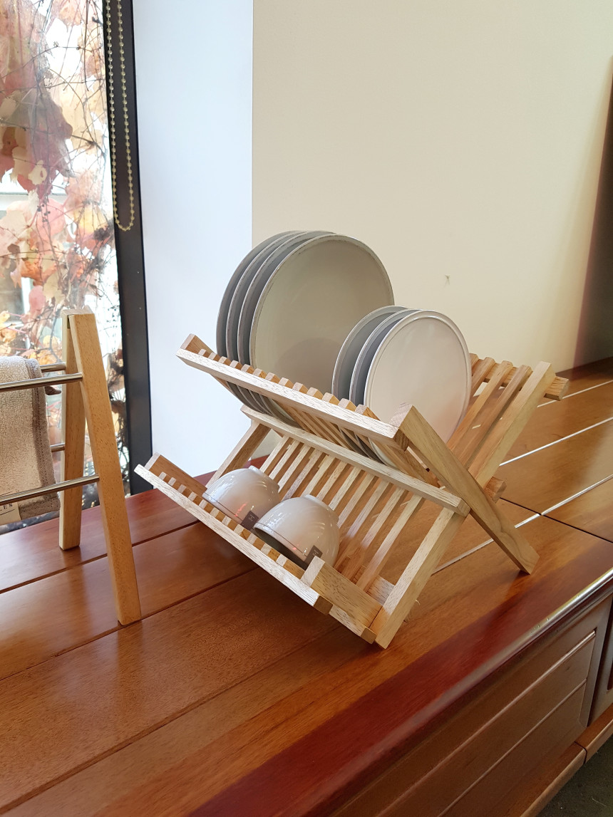 Resizing Natural Wood Folding Dish Clothes Dryer 3