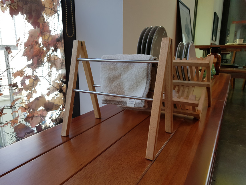 Resizing Natural Wood Folding Dish Clothes Dryer 3