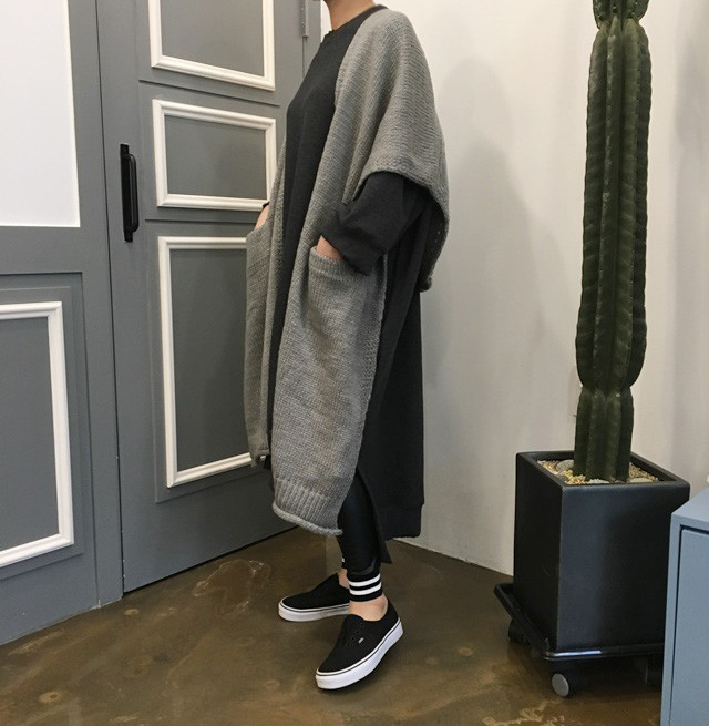 Knit Muffler Longhall Natural Coatable Natural Sha