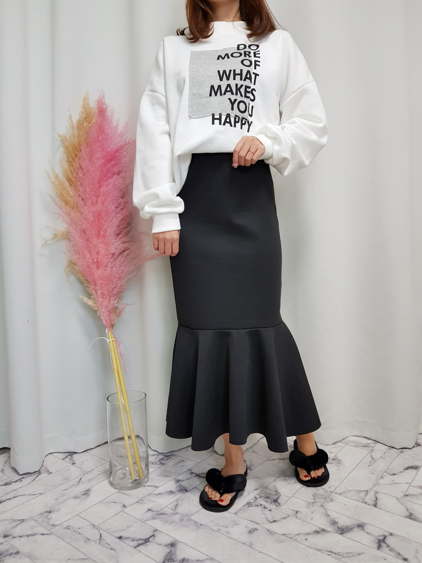 Mermaid Frill Brushed Long Skirt Bending