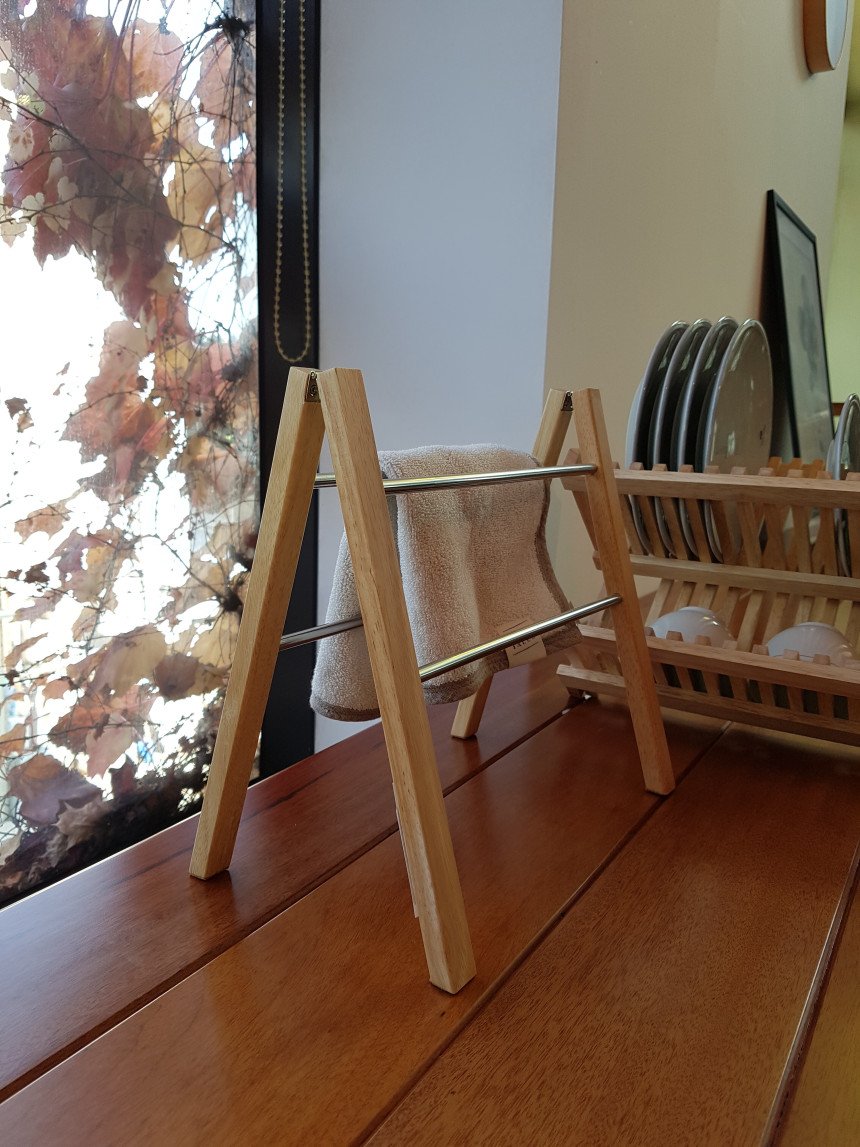 Resizing Natural Wood Folding Dish Clothes Dryer 3