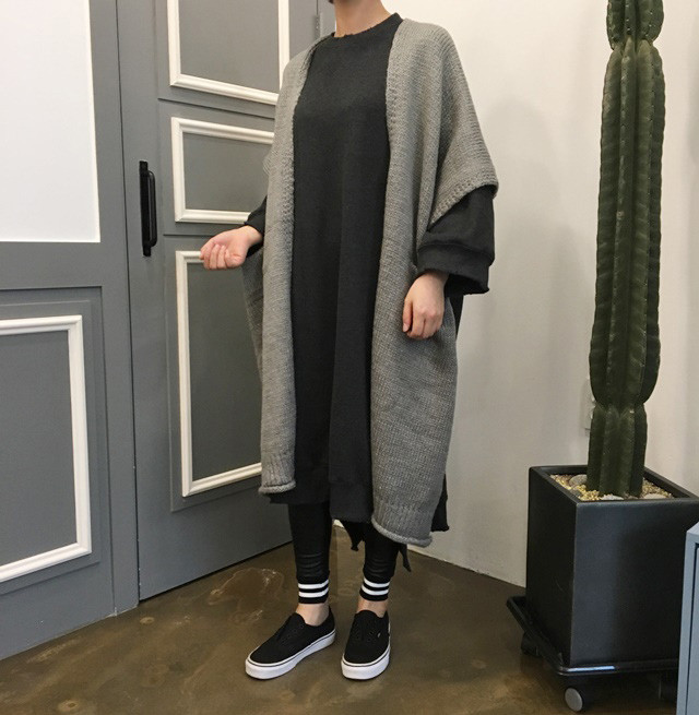 Knit Muffler Longhall Natural Coatable Natural Sha