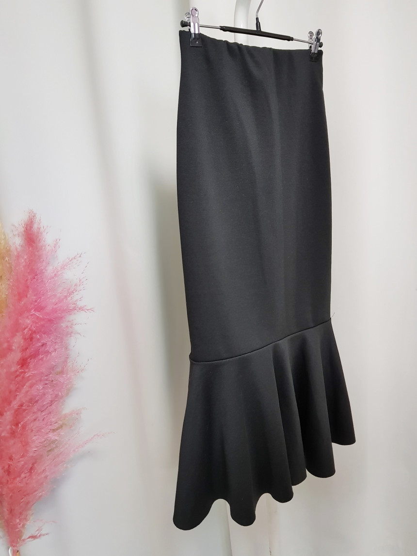 Mermaid Frill Brushed Long Skirt Bending