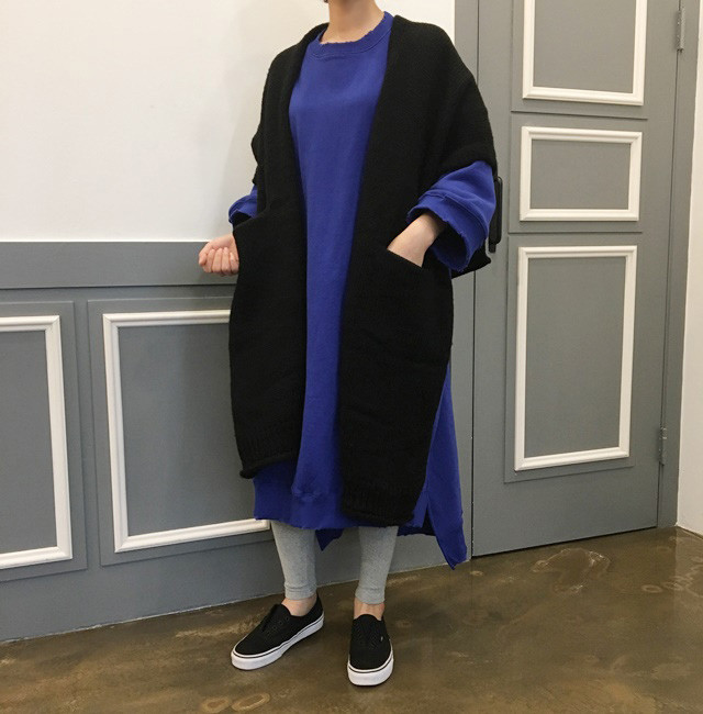 Knit Muffler Longhall Natural Coatable Natural Sha