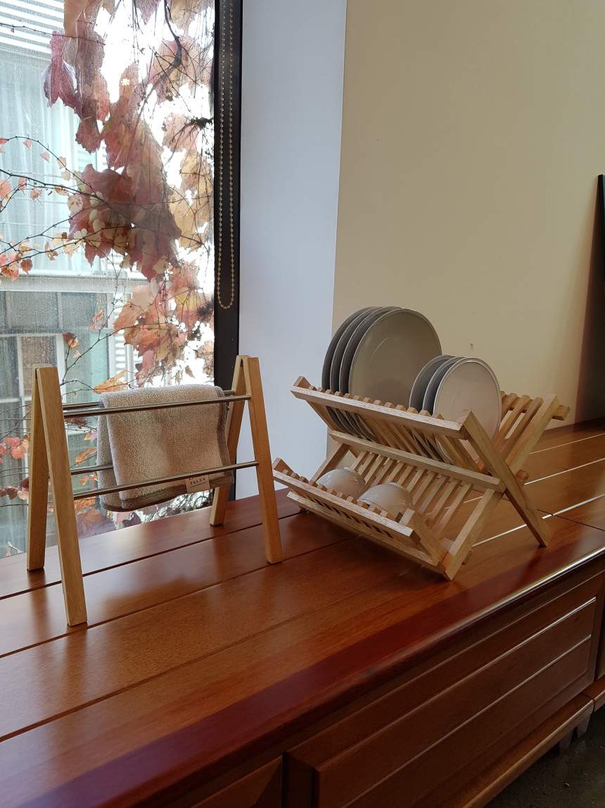 Resizing Natural Wood Folding Dish Clothes Dryer 3