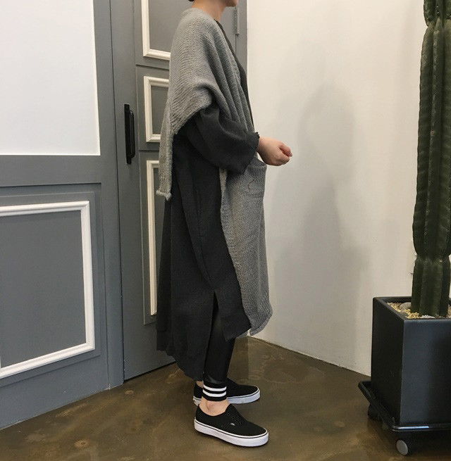 Knit Muffler Longhall Natural Coatable Natural Sha