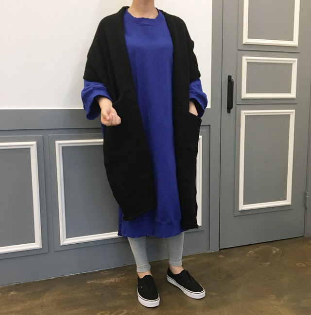 Knit Muffler Longhall Natural Coatable Natural Sha