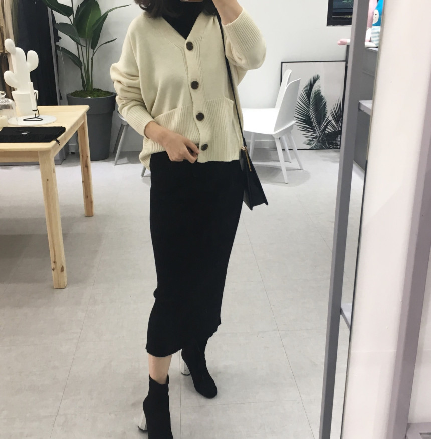 H line Goliath bending knit long skirt