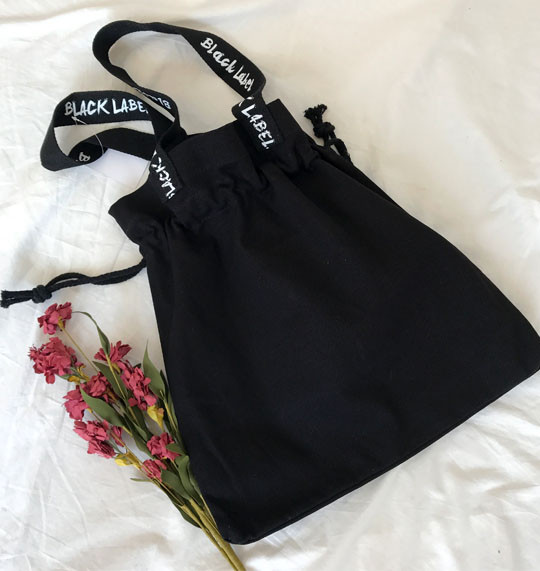 Black Label Canvas Abdomen Eco Bag Bag Daily Unusu