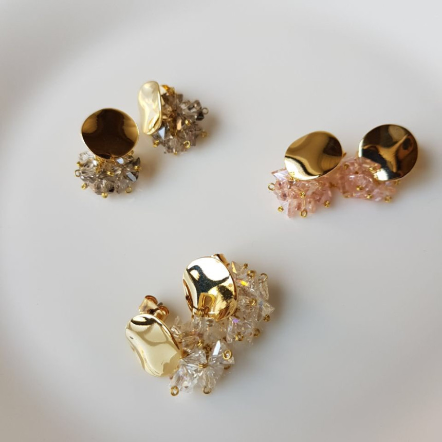 I-Mitt Circle Swallow Drop Earrings 3color Ladies 