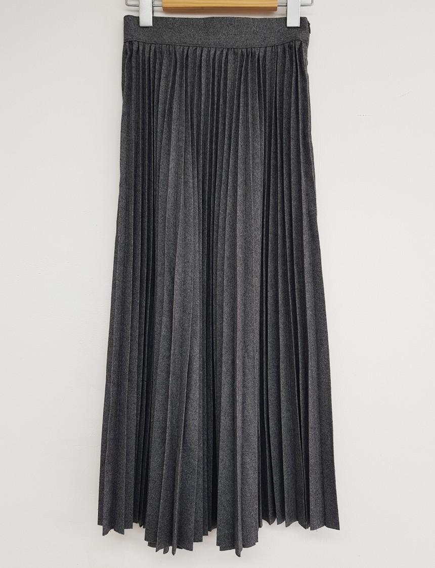 Wrinkle Long Skirt 2color Handmade Coat Wool 90Cor