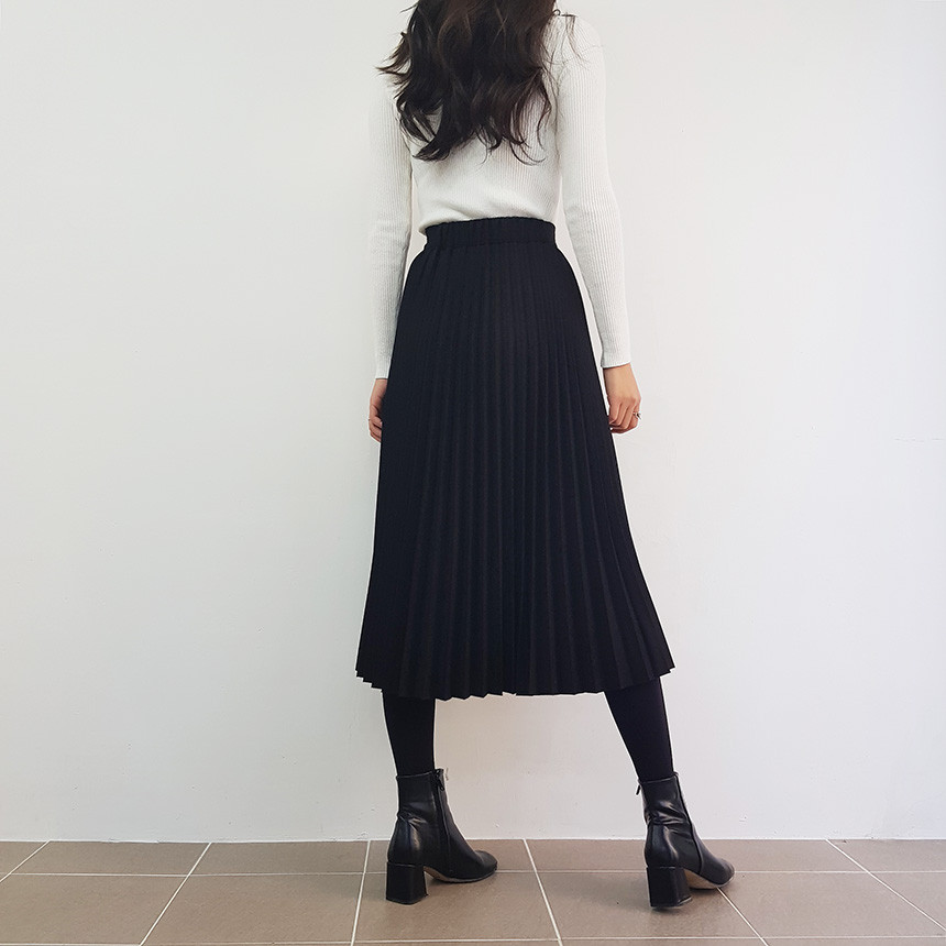 Wrinkle Long Skirt 2color Handmade Coat Wool 90Cor