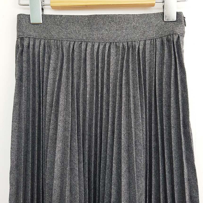 Wrinkle Long Skirt 2color Handmade Coat Wool 90Cor