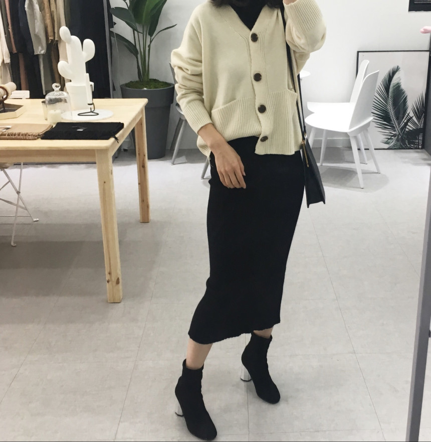 H line Goliath bending knit long skirt