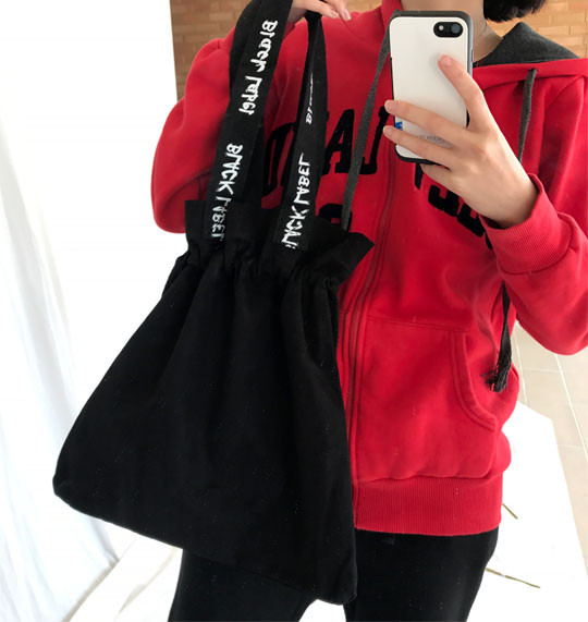 Black Label Canvas Abdomen Eco Bag Bag Daily Unusu