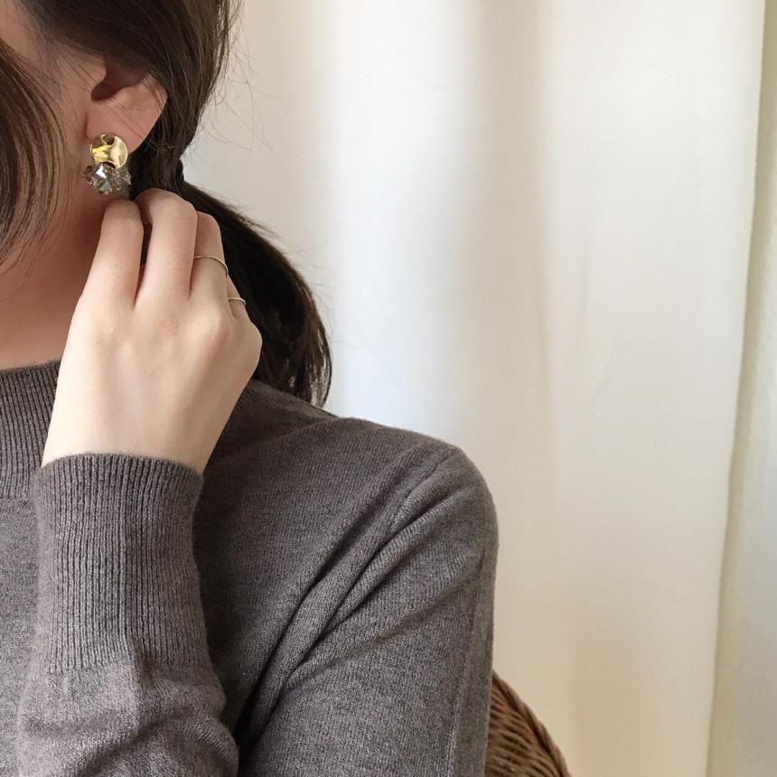 I-Mitt Circle Swallow Drop Earrings 3color Ladies 