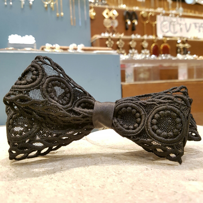 Hair Accessories Black embroidery double volume ri