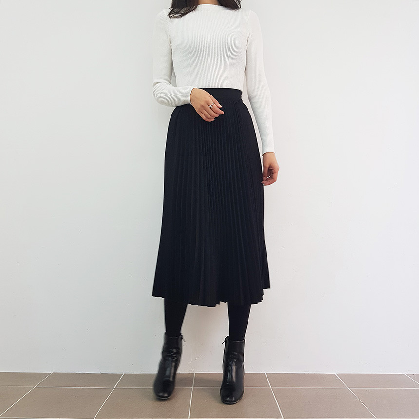 Wrinkle Long Skirt 2color Handmade Coat Wool 90Cor