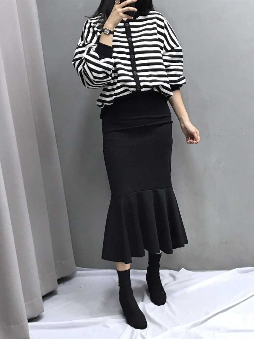 Glamor Span Mermaid Frill Long Skirt H Line Bendin