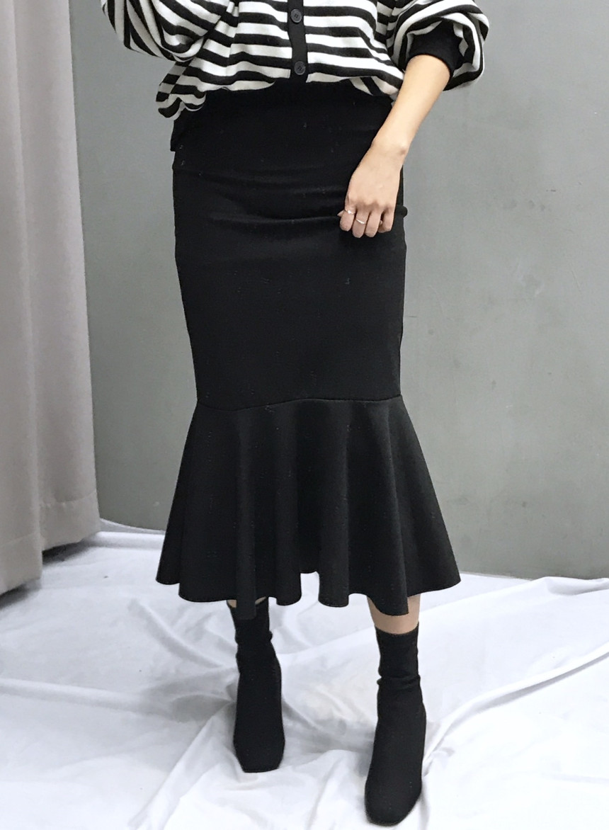 Glamor Span Mermaid Frill Long Skirt H Line Bendin