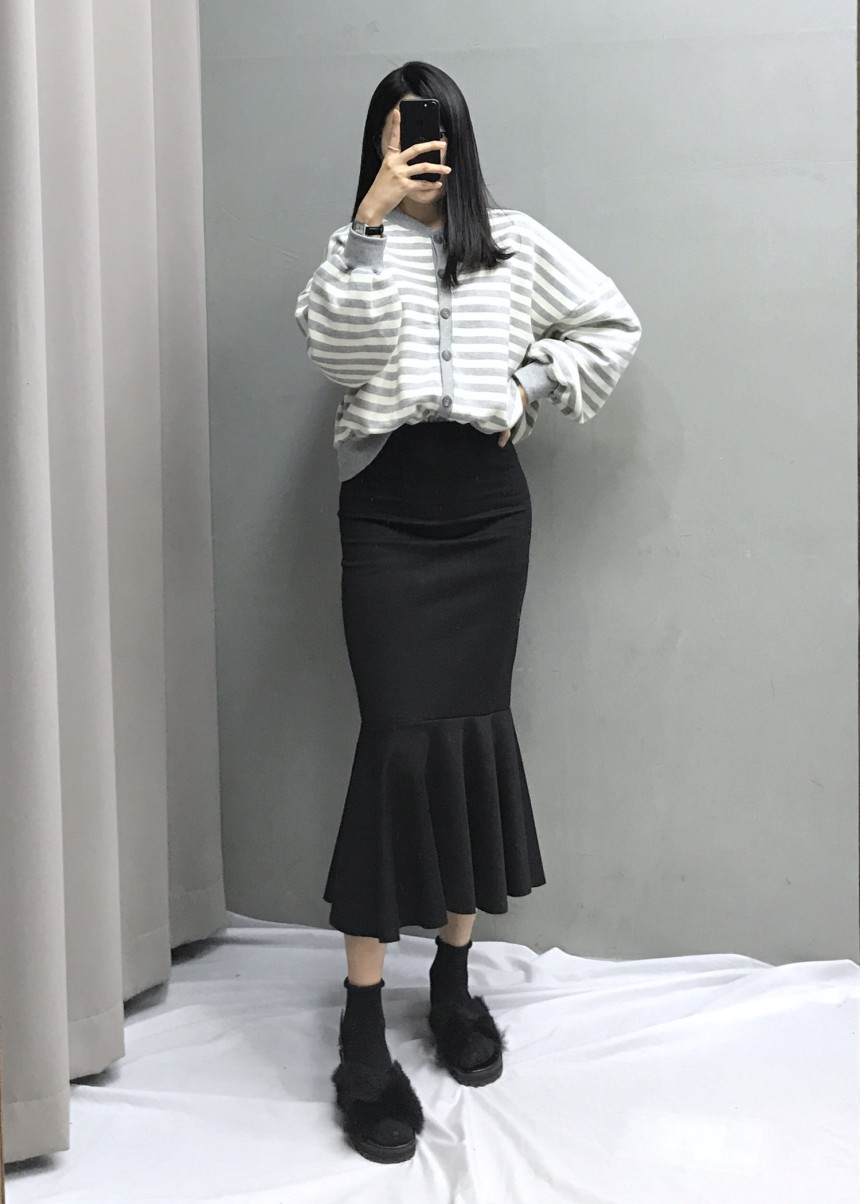 Glamor Span Mermaid Frill Long Skirt H Line Bendin