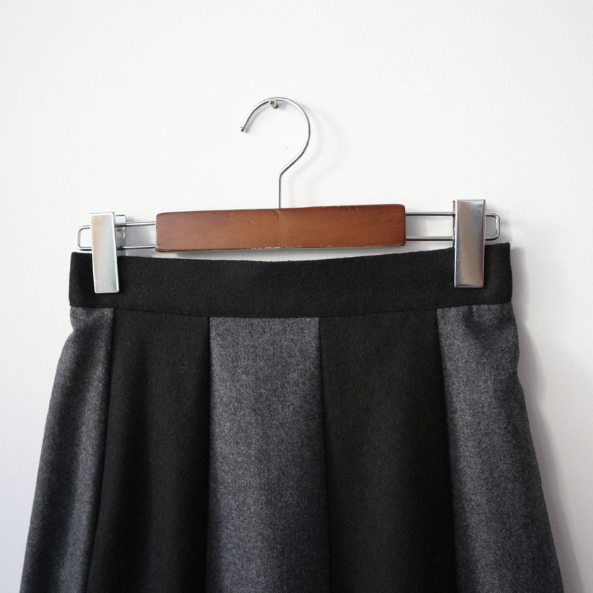 monaco woolen patch long skirt 2col