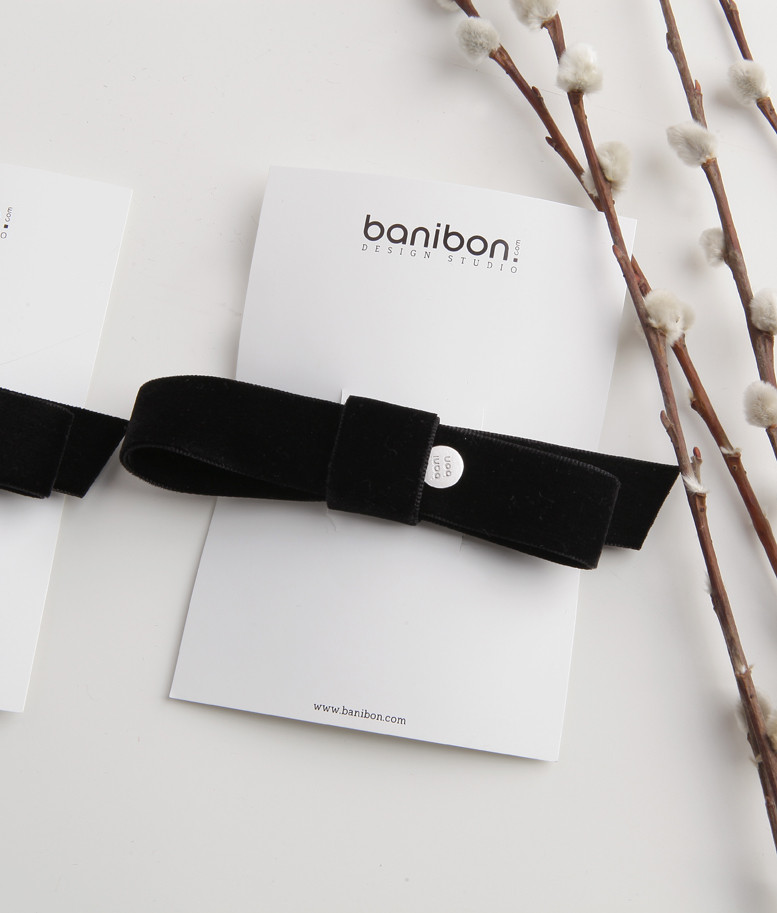 Hair Accessories Basic Black Velvet Hairpin 2type