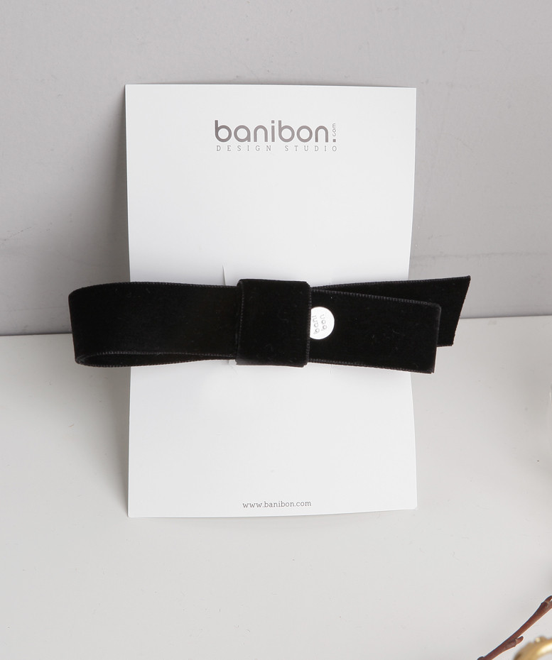 Hair Accessories Basic Black Velvet Hairpin 2type