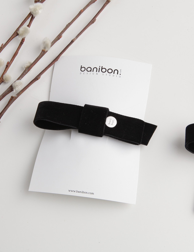 Hair Accessories Basic Black Velvet Hairpin 2type