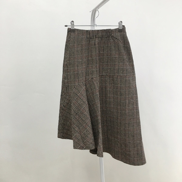 Unchecked Long Skirt Winter Autumn Frill 20s Women
