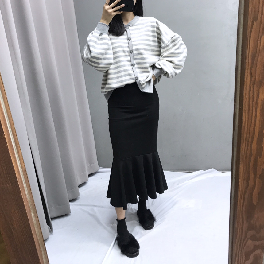 Glamor Span Mermaid Frill Long Skirt H Line Bendin