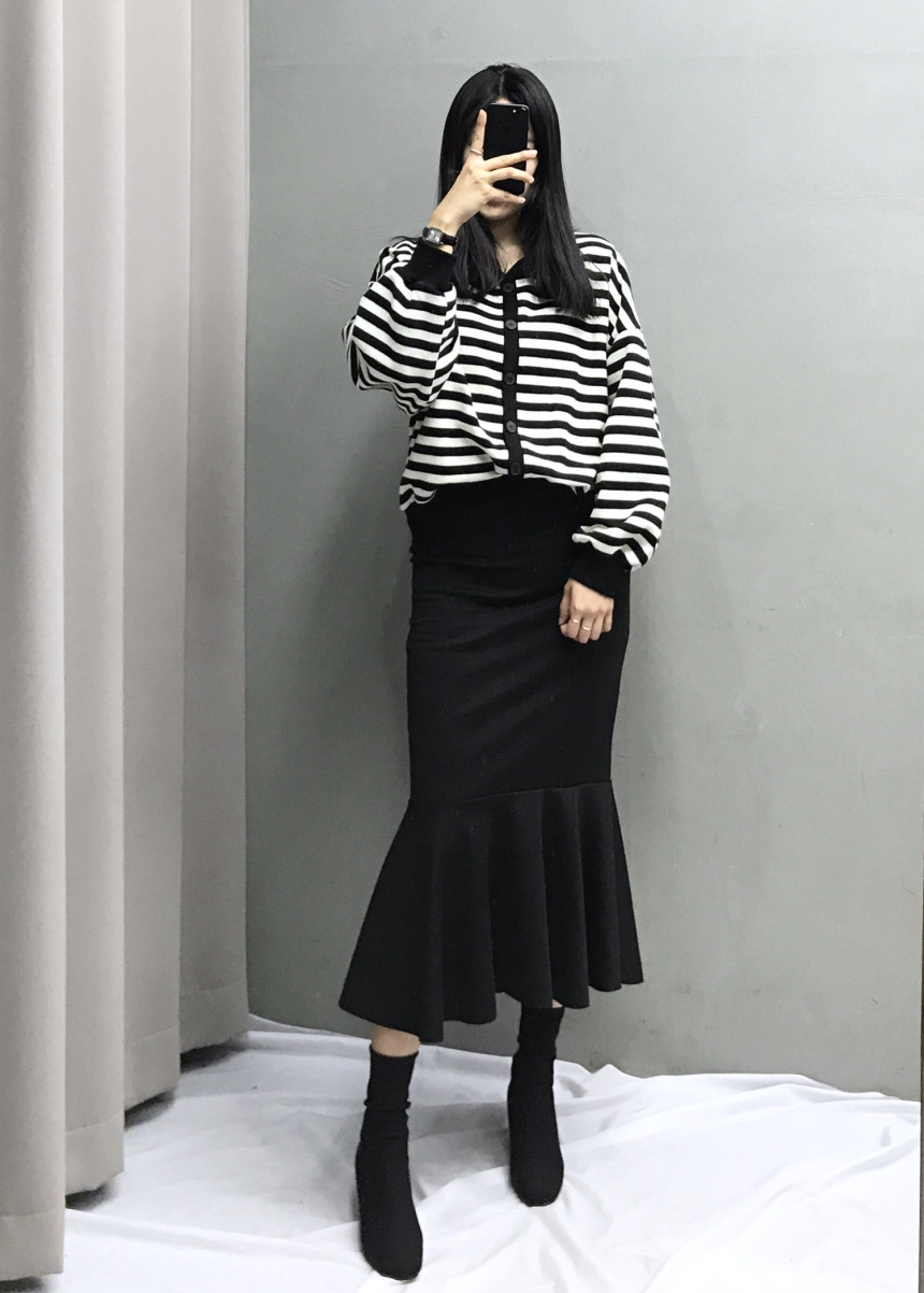 Glamor Span Mermaid Frill Long Skirt H Line Bendin