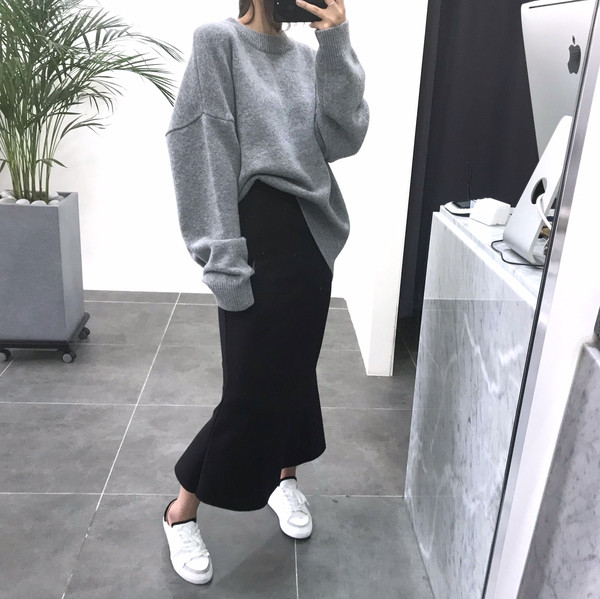 Long Mermaid Banding Skirt 2color Twenties Female 