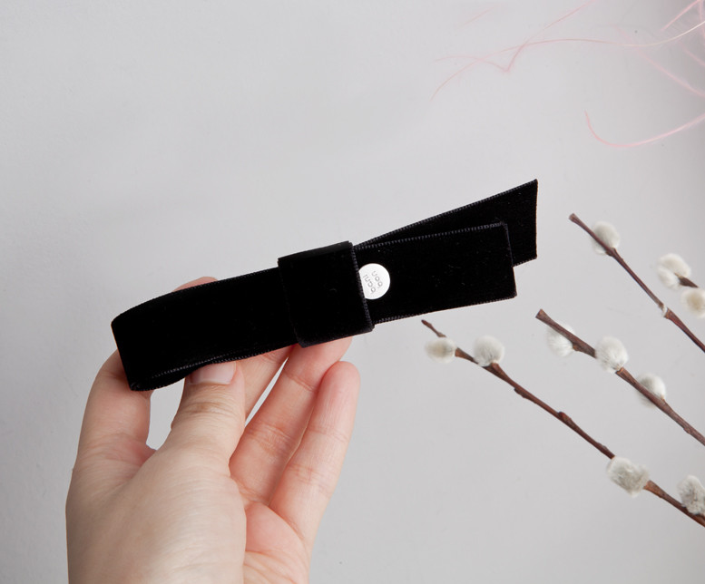 Hair Accessories Basic Black Velvet Hairpin 2type