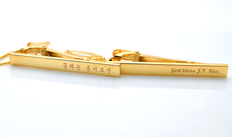 디포나인 이니셜 각인 넥타이핀 3color