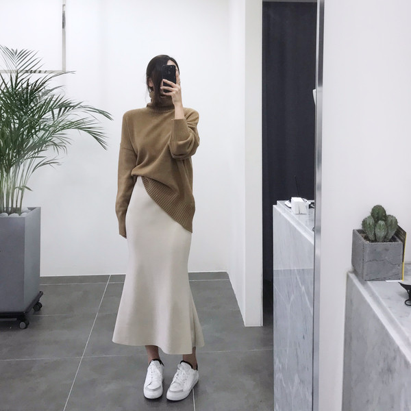 Long Mermaid Banding Skirt 2color Twenties Female 