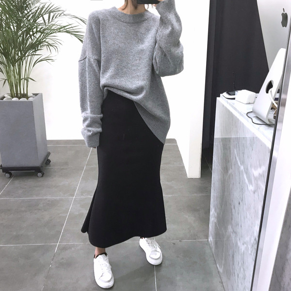 Long Mermaid Banding Skirt 2color Twenties Female 