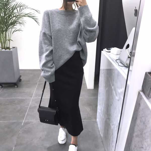 Long Mermaid Banding Skirt 2color Twenties Female 