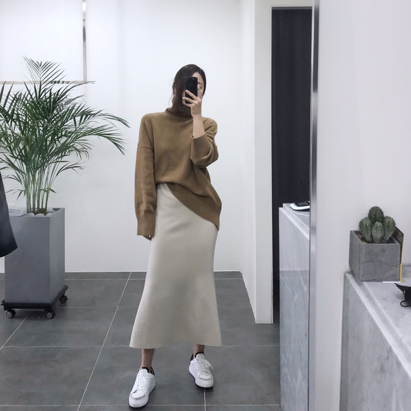 Long Mermaid Banding Skirt 2color Twenties Female 