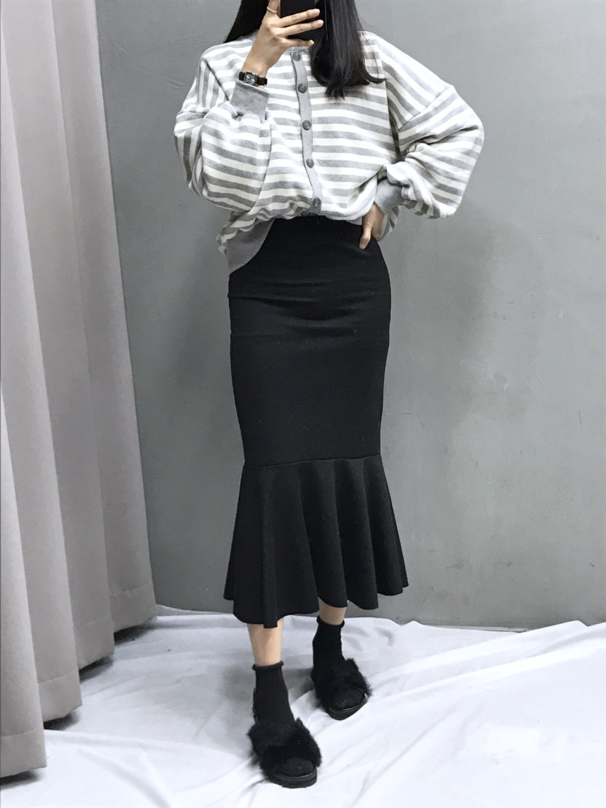 Glamor Span Mermaid Frill Long Skirt H Line Bendin