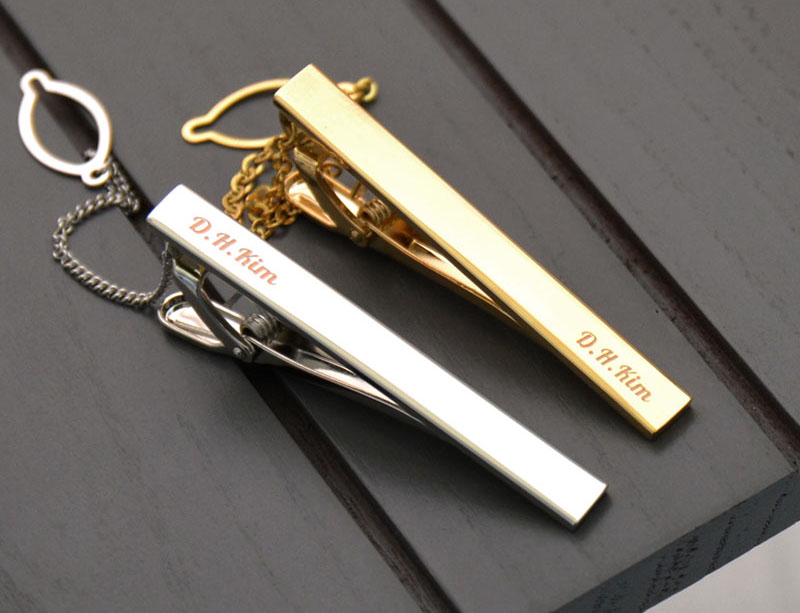 디포나인 이니셜 각인 넥타이핀 3color