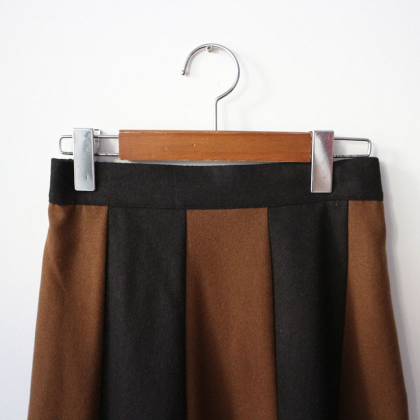 monaco woolen patch long skirt 2col