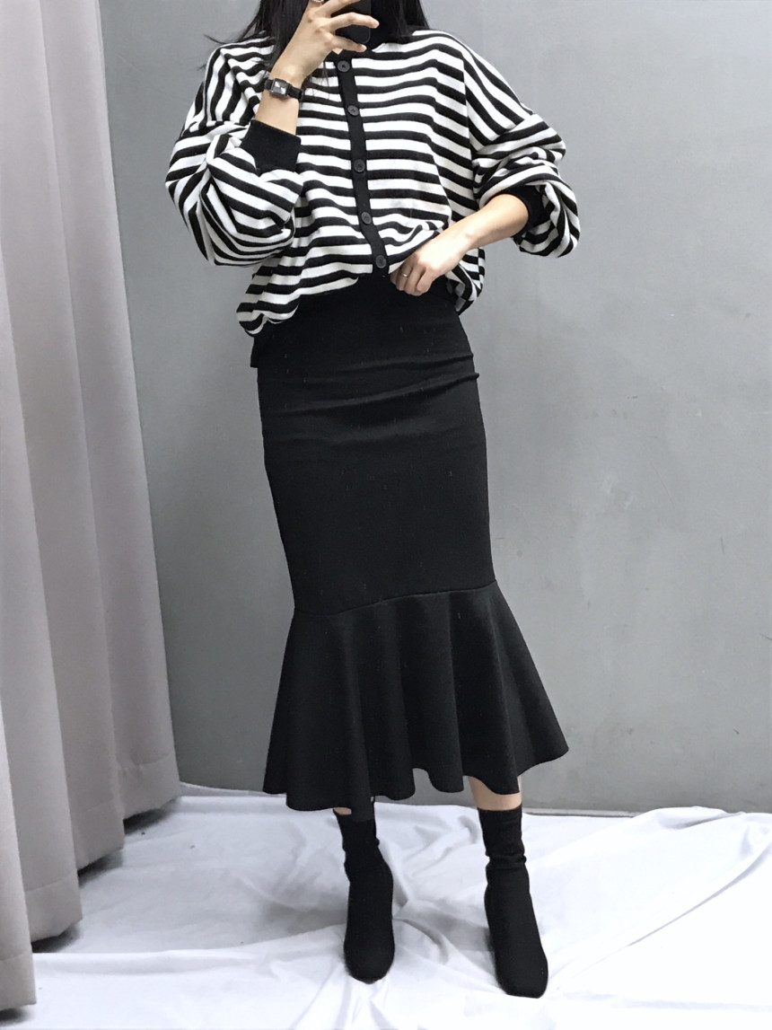 Glamor Span Mermaid Frill Long Skirt H Line Bendin