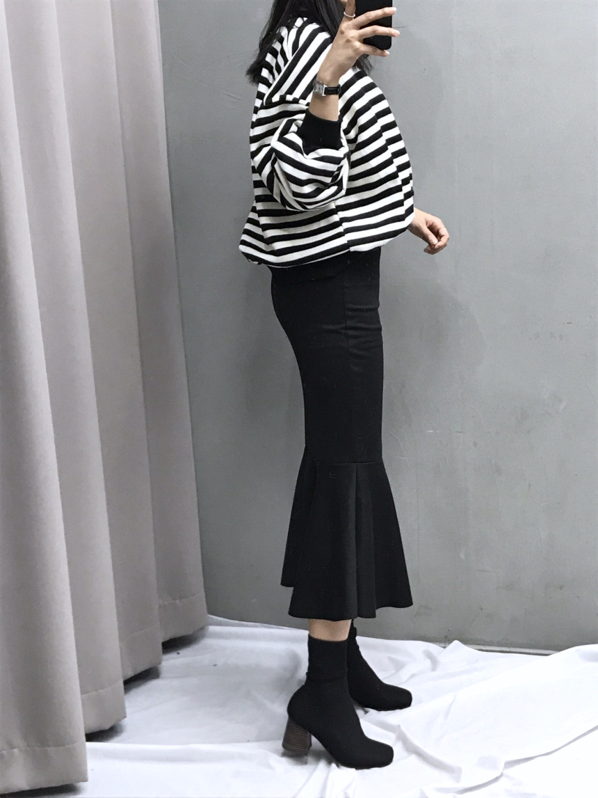 Glamor Span Mermaid Frill Long Skirt H Line Bendin