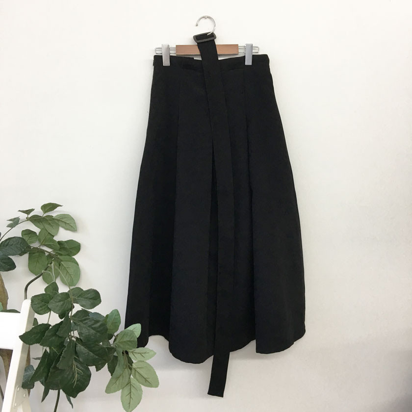 mirada suede long belt skirt 4col