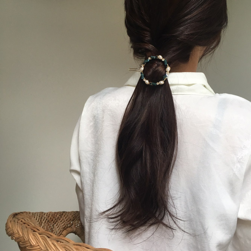 Hair Accessories Claire Big Circle Pearl Crystal H
