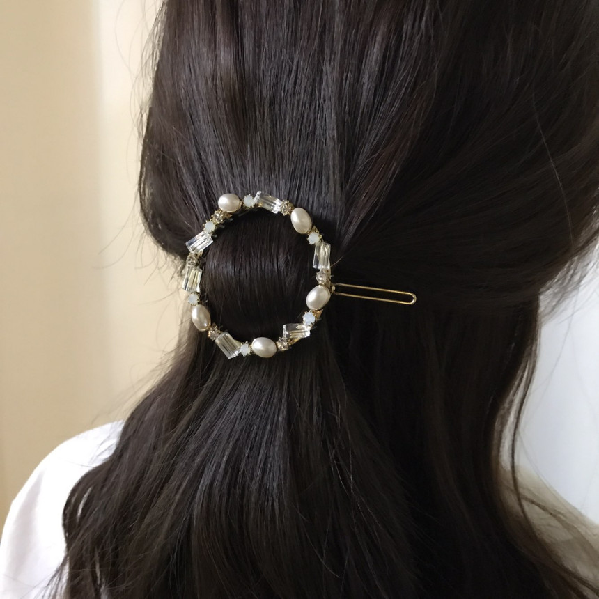 Hair Accessories Claire Big Circle Pearl Crystal H
